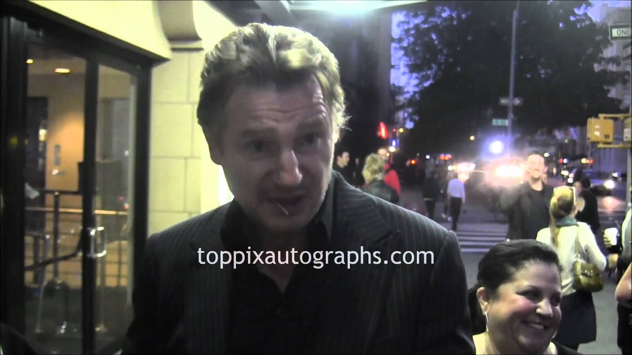 Liam Neeson - Signing Autographs at the 'Bringing Up Bobby' Premiere in NYC