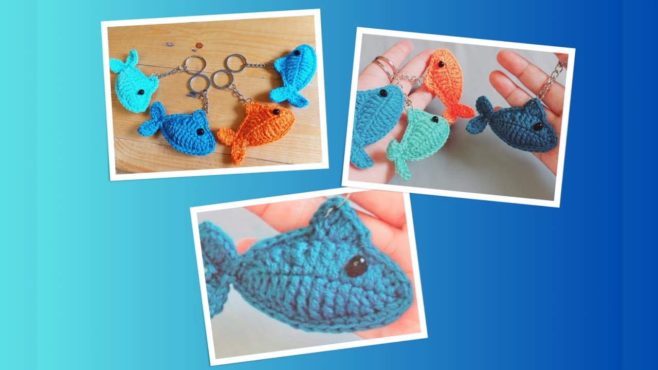 مشروع مربح بأقل تكلفة/ كروشيه ميدالية مفاتيح السمكة/ crochet fish keychain