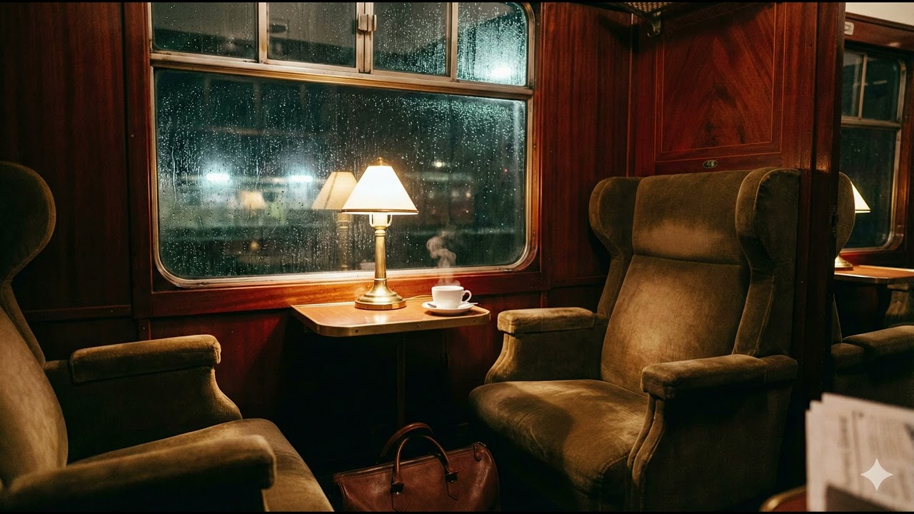 Night Train Ambience 4K | 🚂 Heavy Rain & Rhythmic Track Sounds | 10 Hours for Deep Sleep