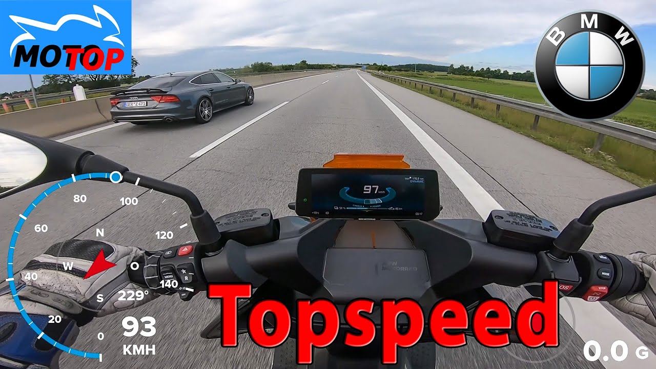BMW CE 04 (2022) - TOPSPEED on AUTOBAHN - GPS 124 km/h