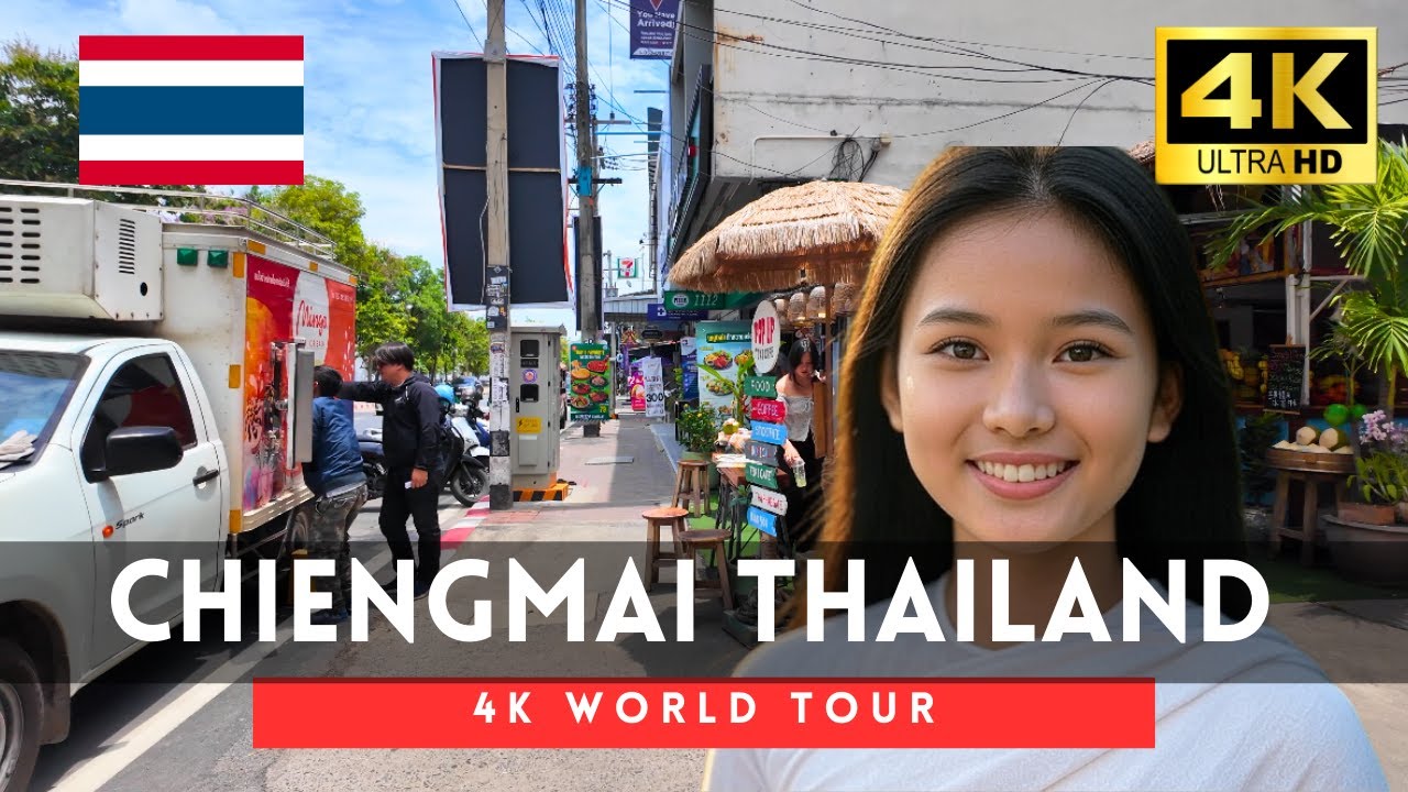 🇹🇭Thailand 4k walk - Chiang Mai 3 hours 4K Downtown Walking Tour｜Apr 2025
