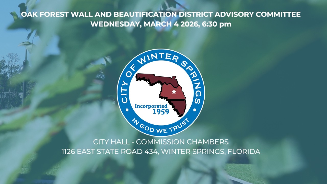 Oak Forest Wall and Beautification District Advisory Committee March 4, 2026