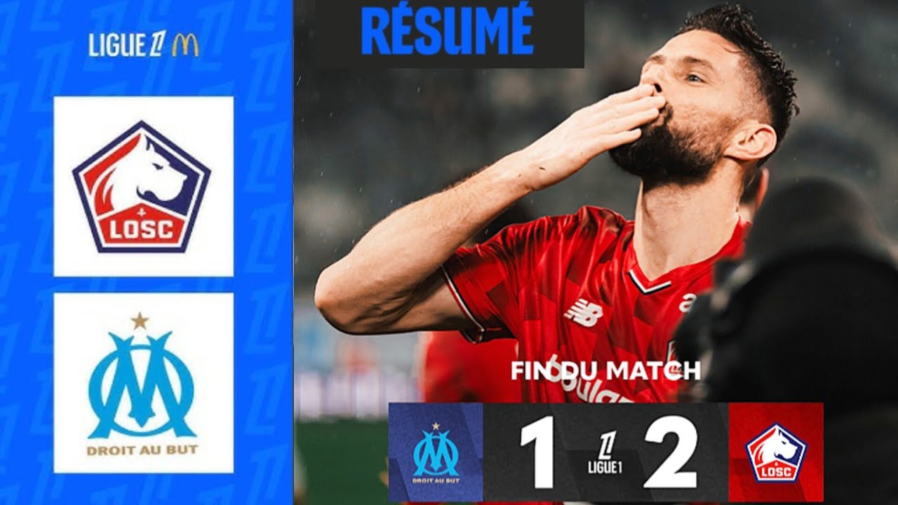 Marseille - Lille (1-2) R&eacute;sum&eacute; | Ligue 1 2026 | OM Lille | But de Olivier Giroud | marseille lille