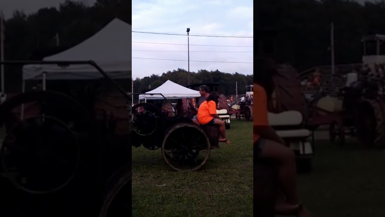 Antique Tractor Drive-by #steamengine  #gasengine