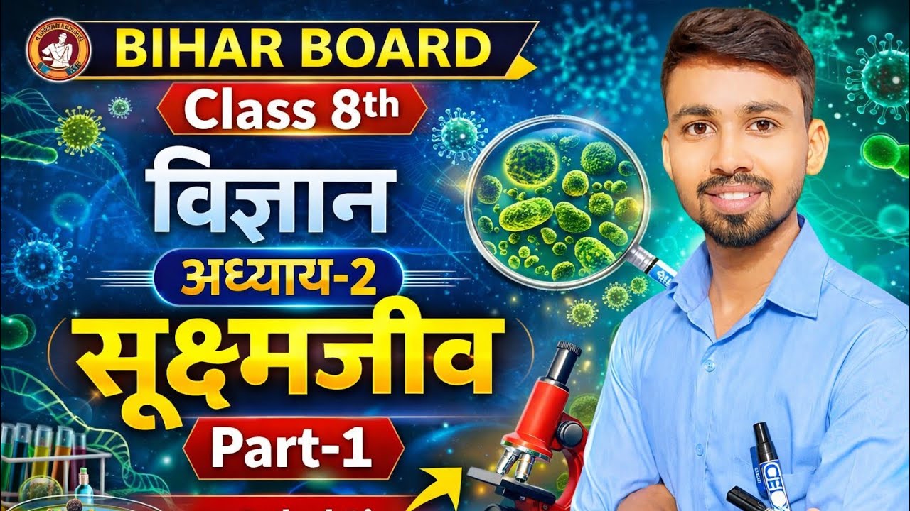 📚 Bihar Board | Class 8th | विज्ञान🔬| अध्याय–2 : सूक्ष्मजीव (Part–1)👨‍🏫 By: Rahul Sir