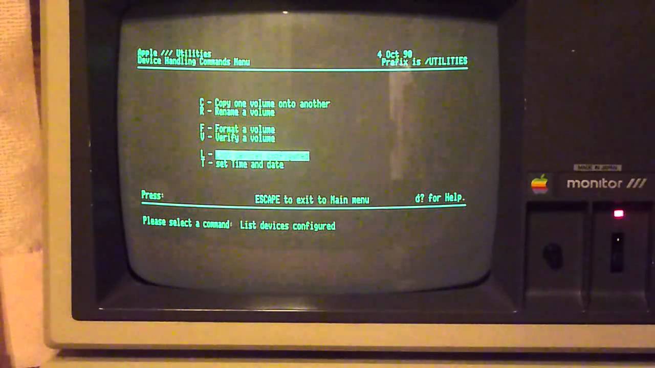 Apple III booting into SOS - Sophisticated Operating System Demo