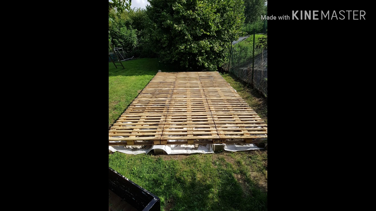 Mon garage bois sur plancher palettes