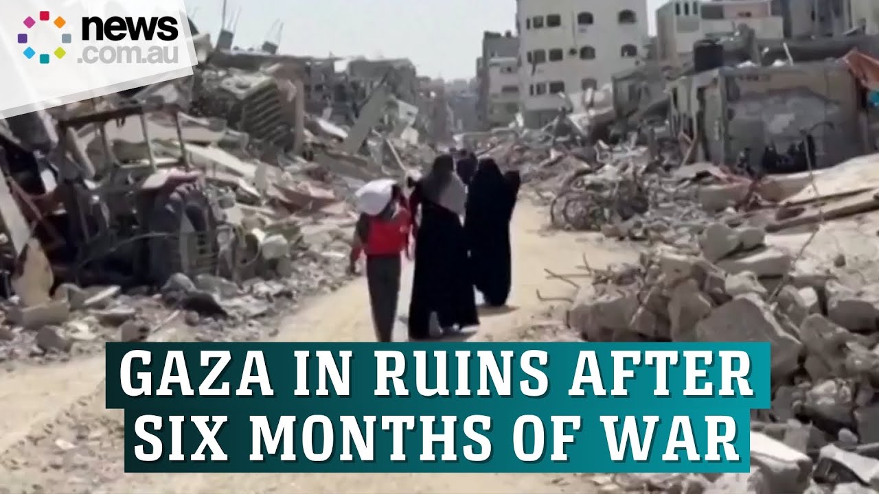 Video shows Gaza's war-torn streets after six months of conflict