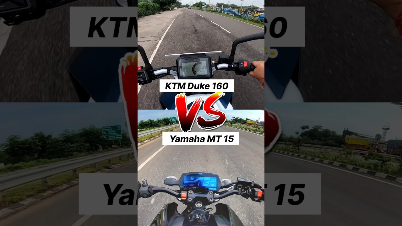 KTM Duke 160 vs Yamaha MT 15 v2 🤯🔥 Gear Challenge #shorts #duke160