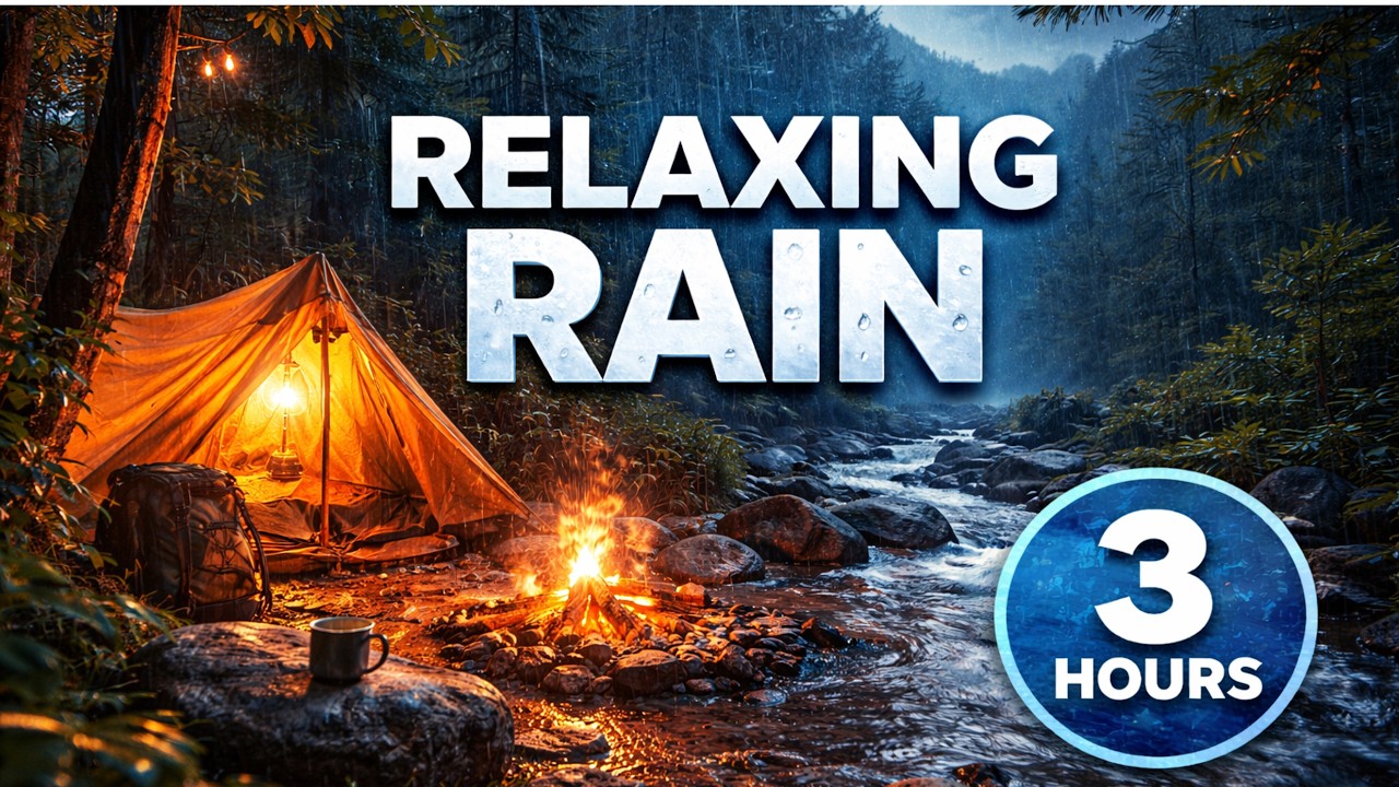 Rain Sounds in Cozy Mountain Cabin 🌧️ Relaxing Forest Rain for Sleep, Study & Relaxation (3 Hours)