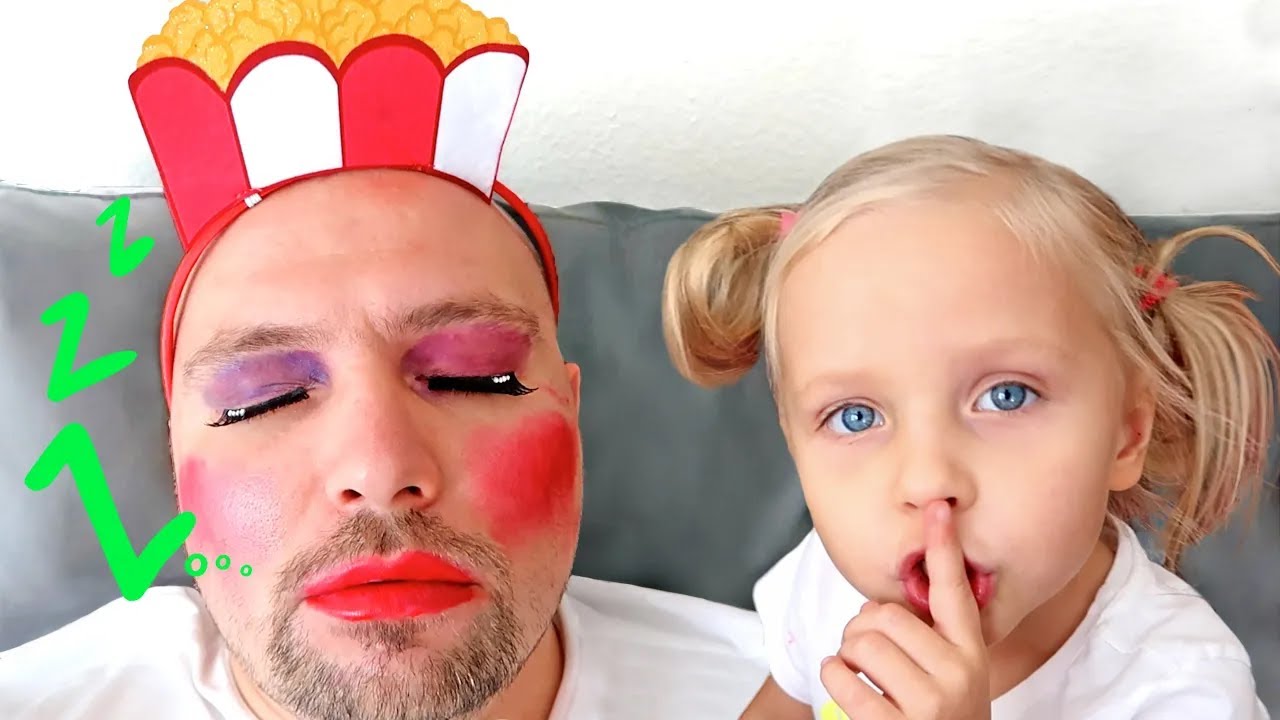 Alice's Magical Makeup Prank on Sleeping Dad! Sweet Treats and Puppy Shenanigans!