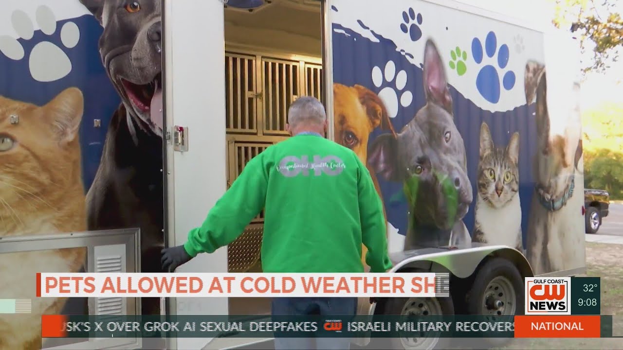 Mobile cold weather shelter keeps unhoused people and pets together