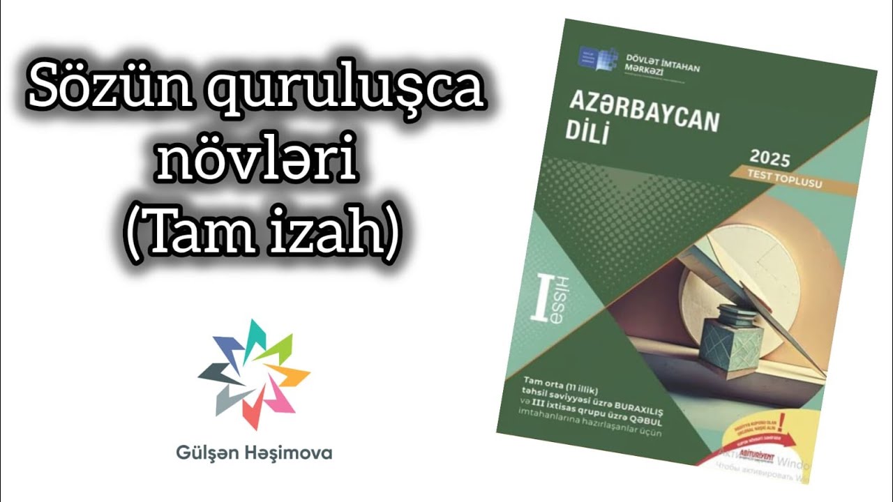 DİM yeni test toplusu/Azərbaycan dili. Sözün quruluşca növlər. Tam izah 2025