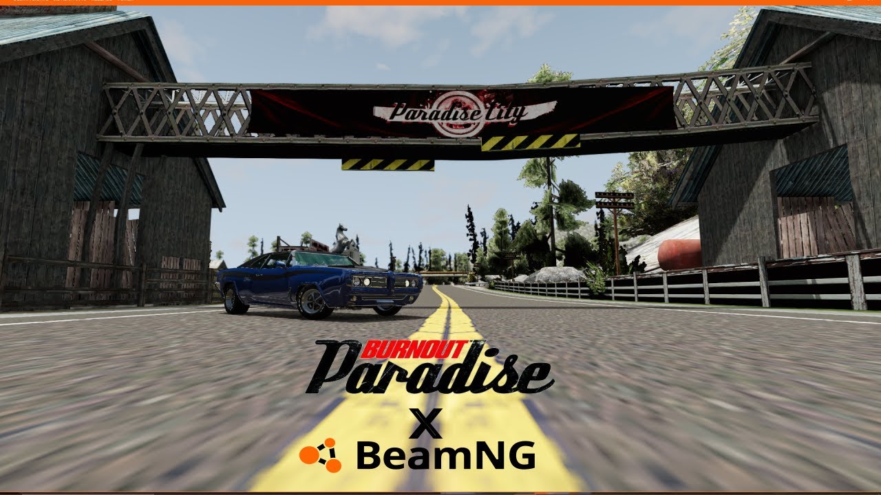 Burnout Paradise X Beamng Map (10 minute drive around the map)