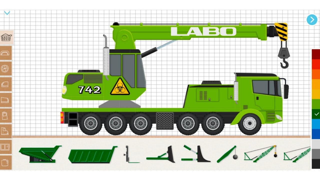 Light Green Mobile Crane Truck | Labo Construction Truck