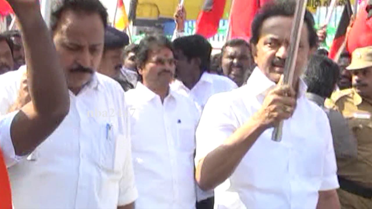 M K Stalin Protest against the bus fare hike,wats roll Back | nba 24x7