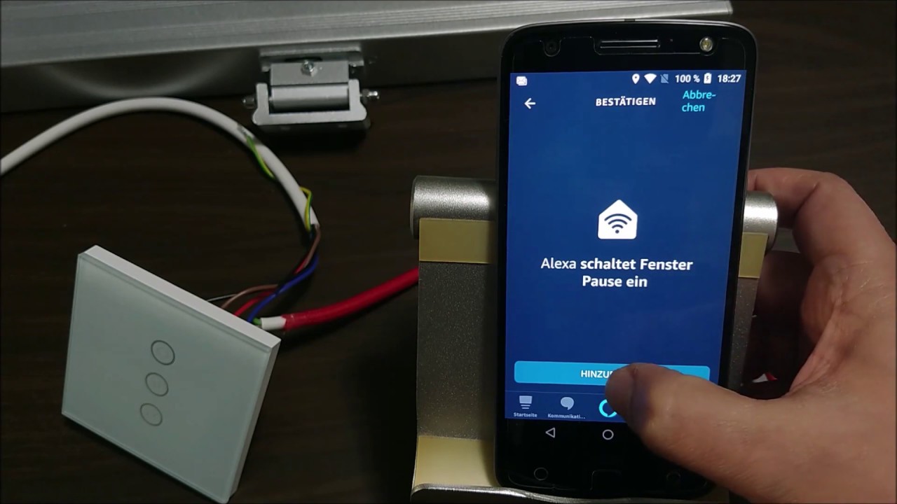 Smarter Wifi Touch Schalter f&uuml;r Vorhang, Fenster&ouml;ffner etc. Motoren - Einrichtung mit App und Alexa