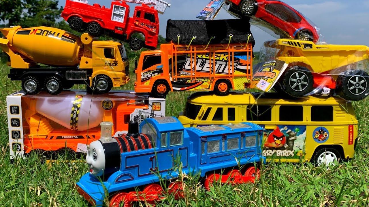 Unboxing Truk Oleng, Mobil Balap, Bus Telolet, Kereta Api, Truk Pemadam, Truk Tangki