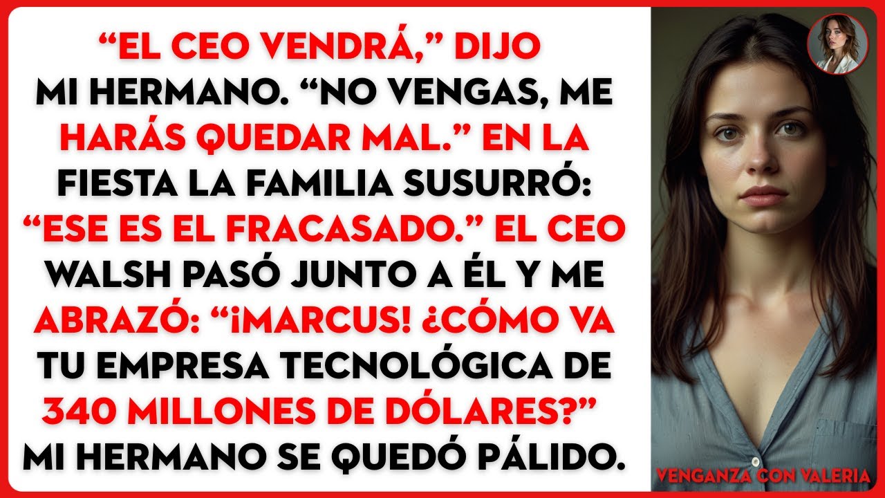 “El CEO vendrá,” dijo mi hermano. “No vengas, me harás quedar mal.” En la fiesta la familia...