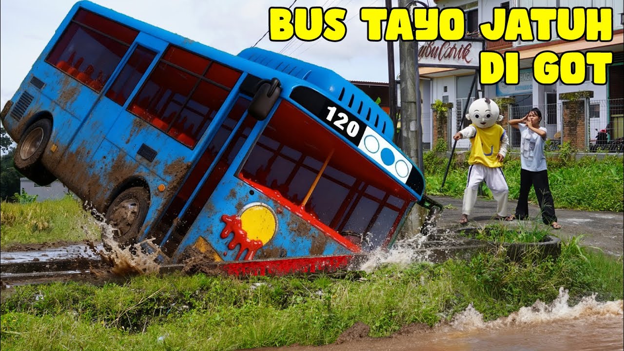 BUS TAYO JATUH KE GOT DEPAN RUMAH?!