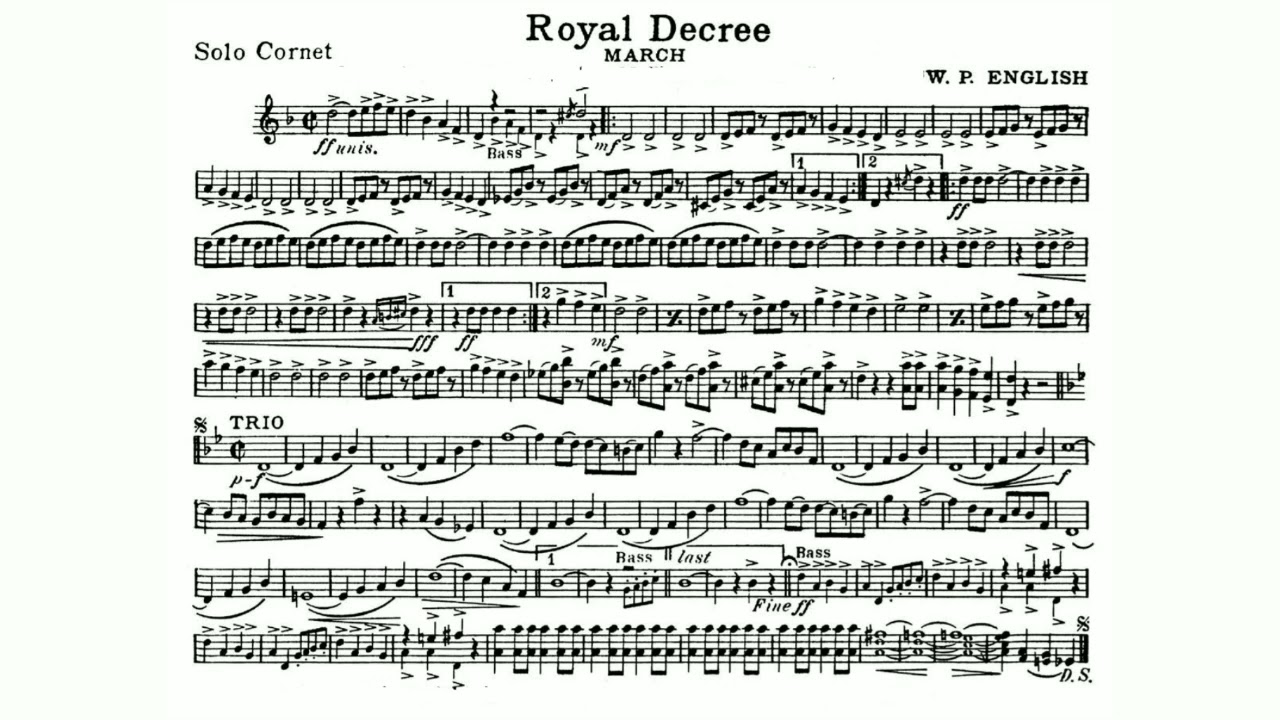 Royal Decree March by ENGLISH - Solo B-flat Cornet