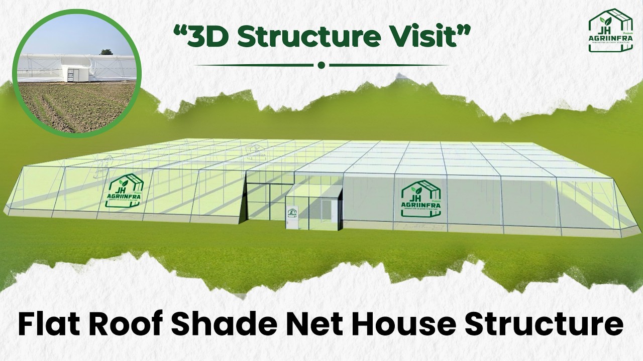 Flat Roof Shade Net House 3D Tour | Government Subsidy Available | #jhagriinfra