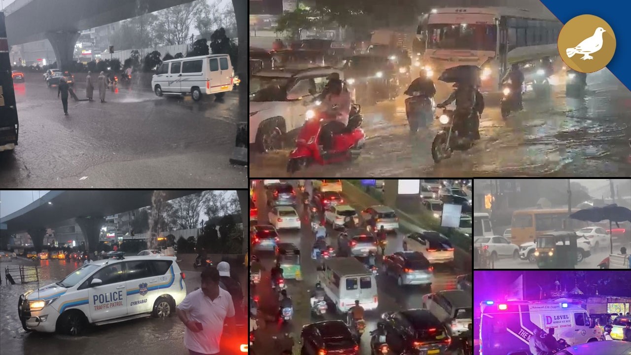 Heavy rain lashed Hyderabad; Waterlogging and traffic chaos grip the city