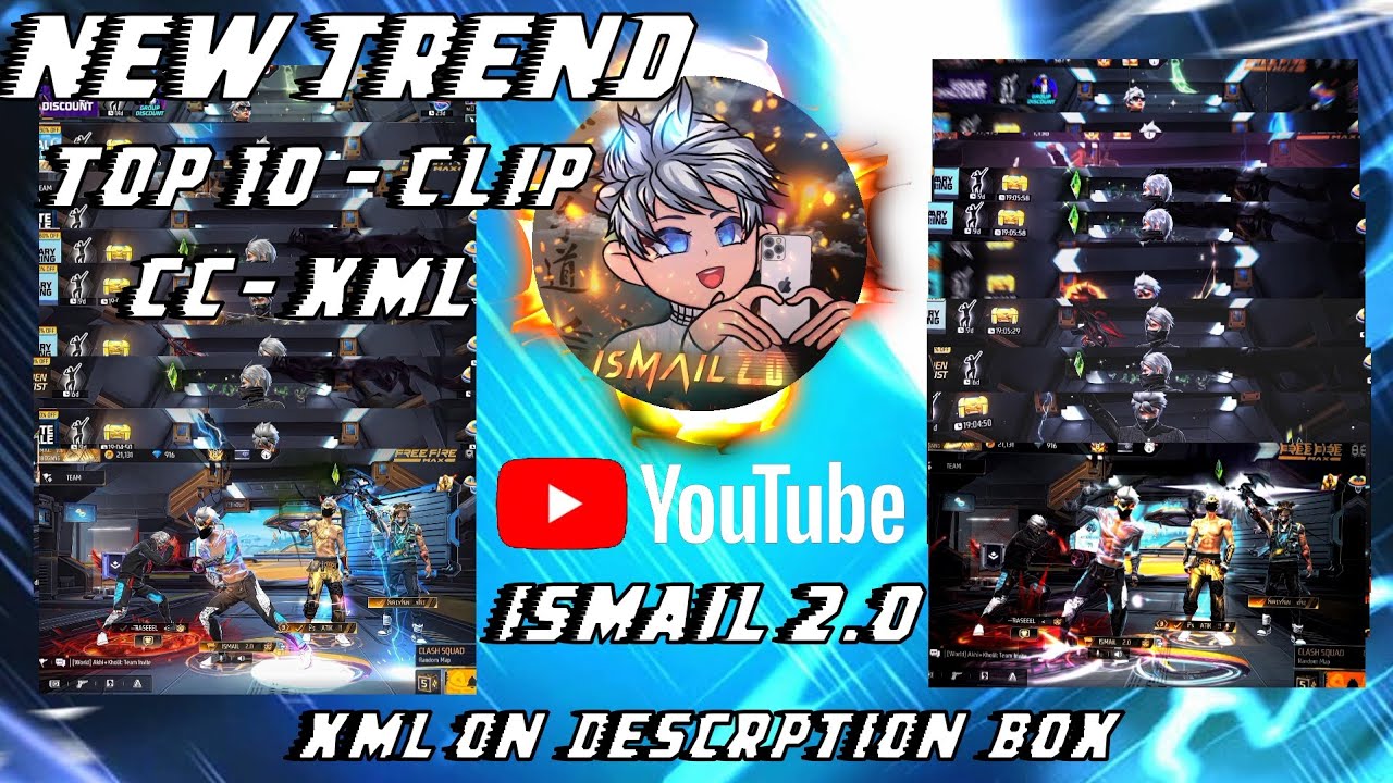 Free Fiar Top 10 Video Xml ☺️❤️‍🩹 FF  Video (xml+cc+clip) Just Descrption Box