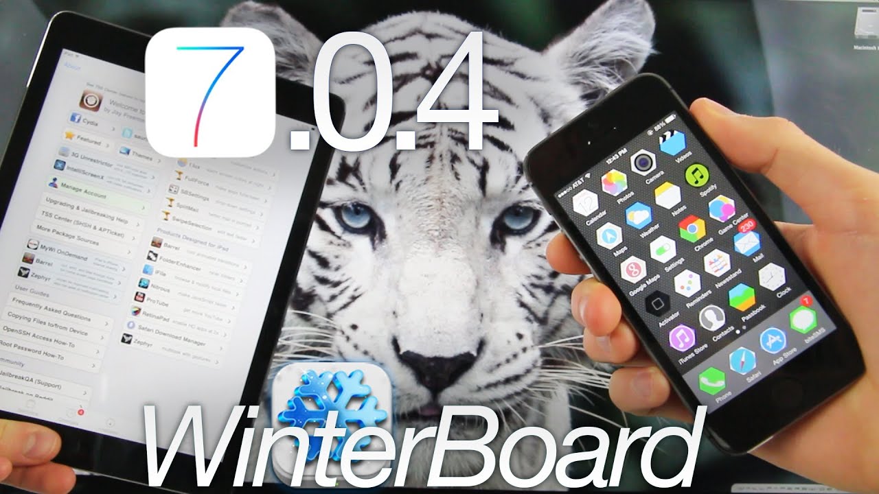 NEW WinterBoard Update iOS 7.0.4 Jailbreak A7, Top FREE Theme Untethered iPhone 5S & iPad Themes
