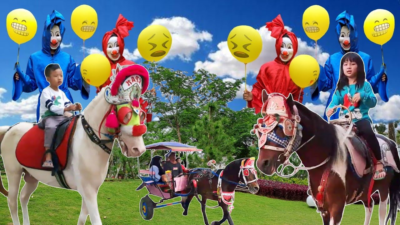 Kuda, Naik Delman dan Badut Pocong Joget Balonku Horses ~ Lagu Balonku ada Lima Terbaru