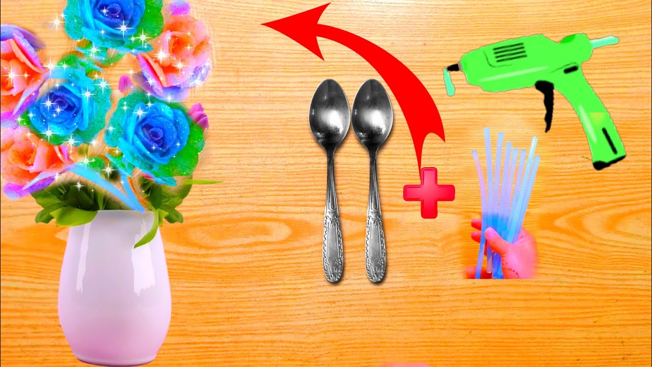 How To Make Flowers With Hot Glue gun /New Flower Making Ideas/Easy Craft