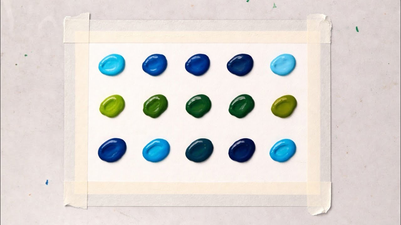 How to Paint a Calm Blue River | Simple Landscape Art || Mousomiart 
