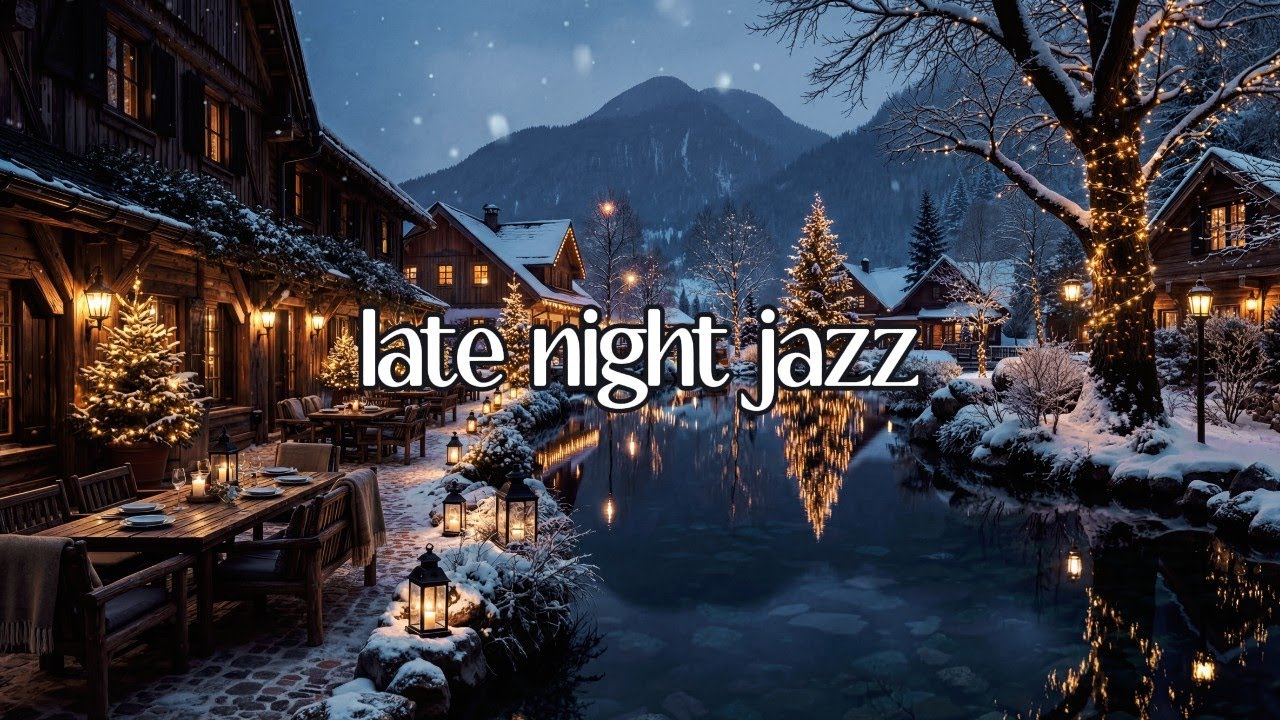 Late Night Jazz for Relaxation | Serene Lakeside Winter Evening