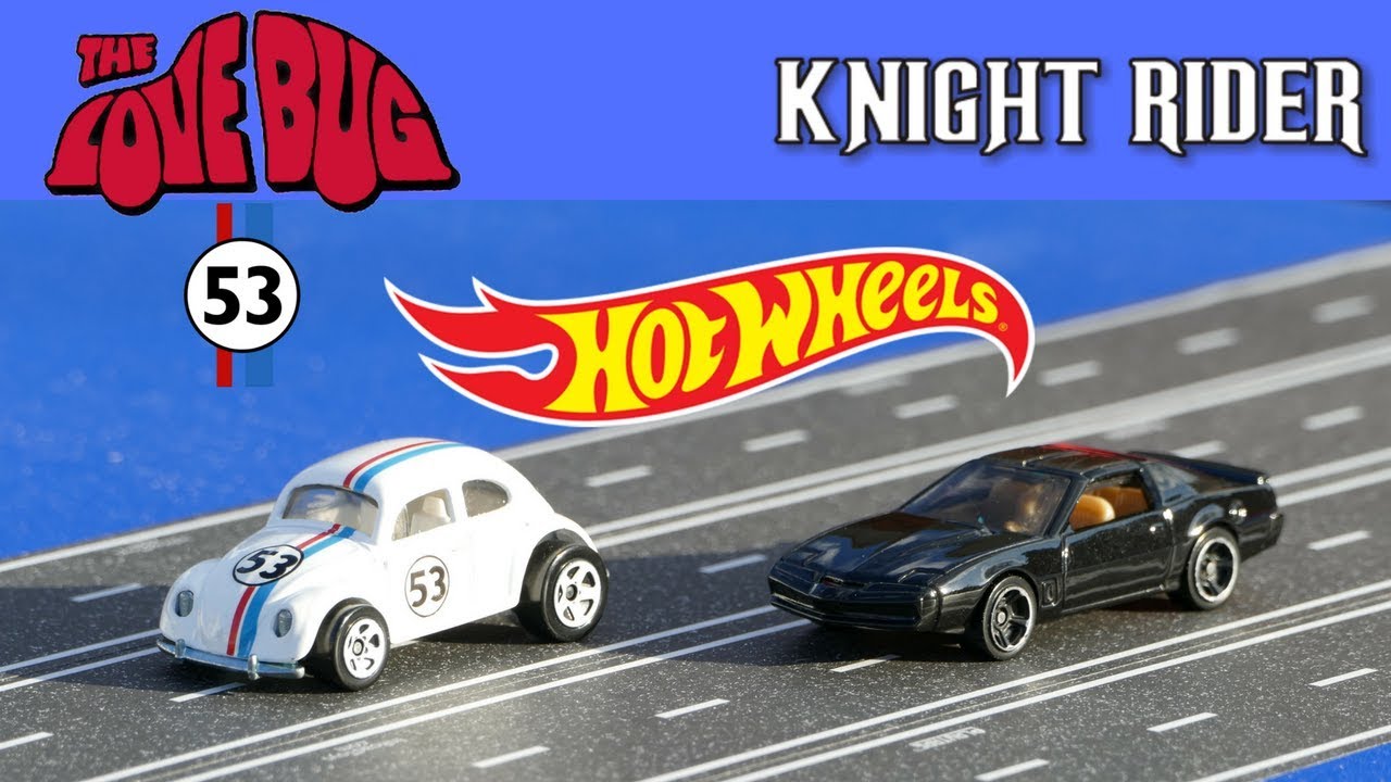 Hot wheels Herbie the love bug vs K.I.T.T. Knight Rider race