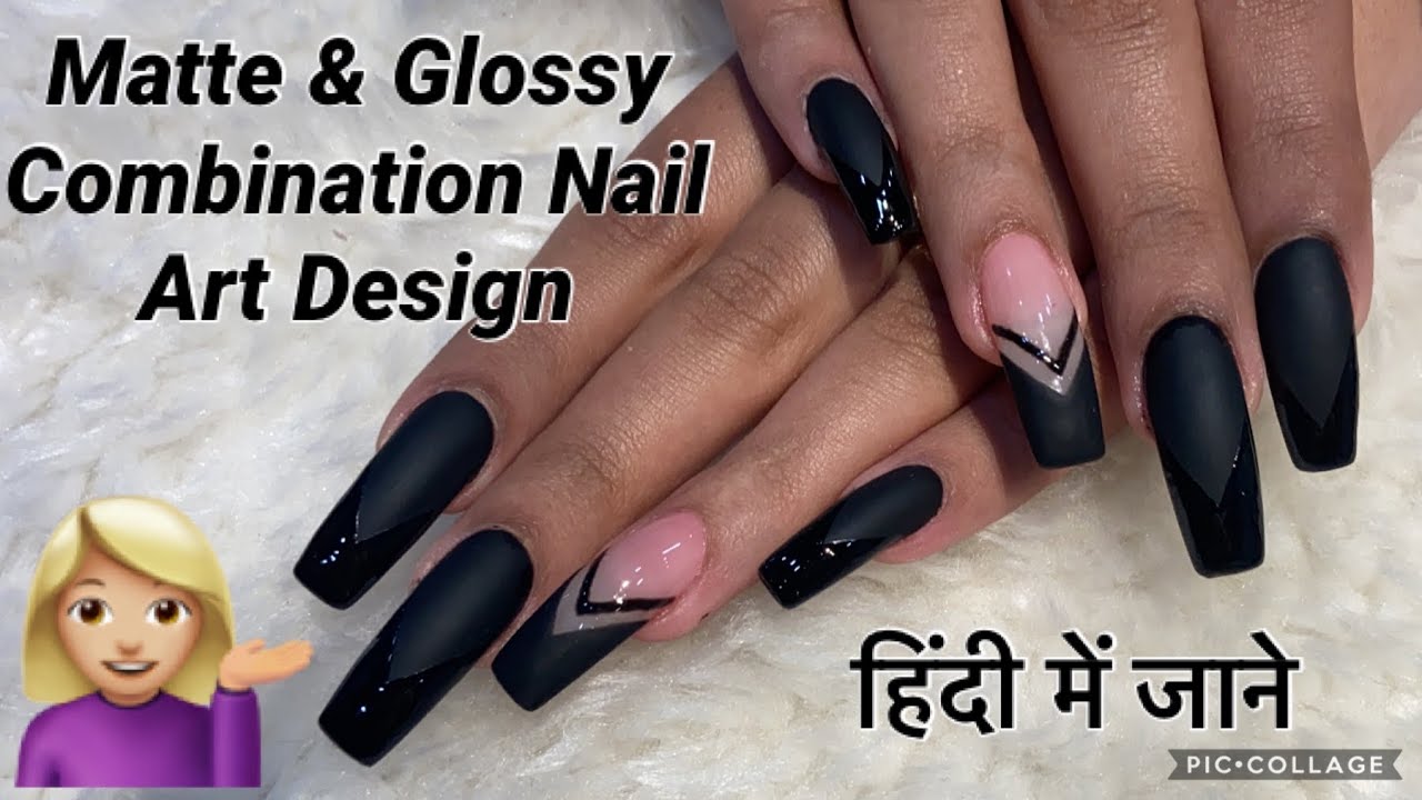 How to do Nail Extension | Matte and Glossy Combination Nail Art by Nitu Kohli | Tutorial in Hindi.