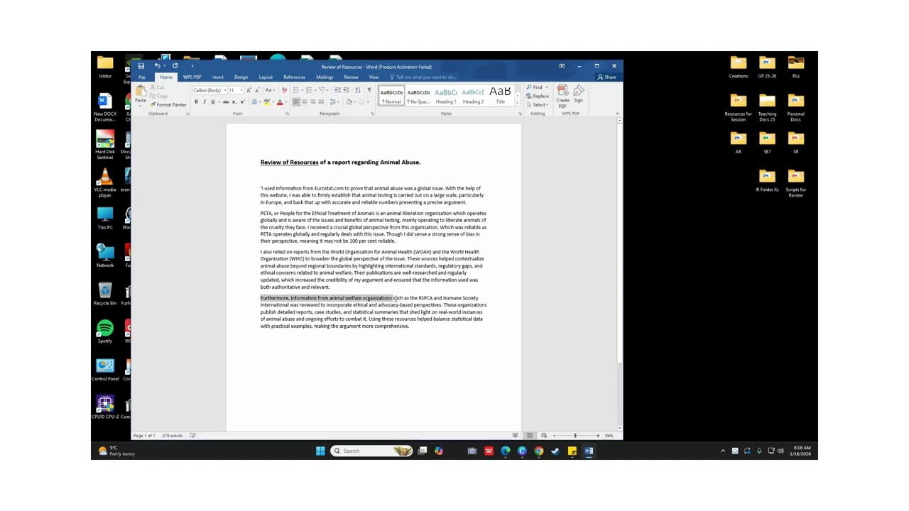 Review of Resources GP 0457/2069