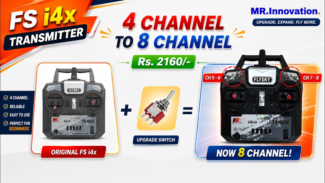 Flysky i4x  4 channel to 8 channel Upgrade | fs i4x transmitter Receiver #flysky #fsi4x #mrinnovatio