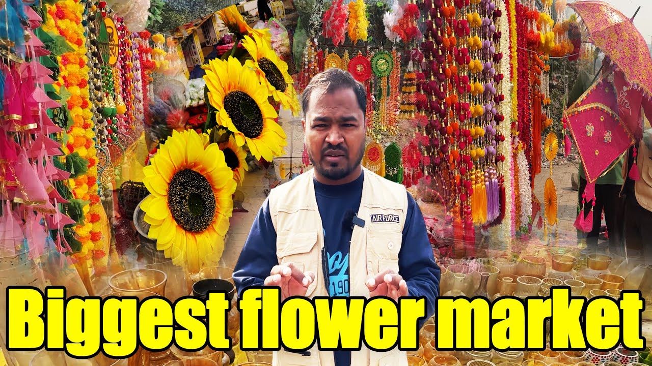 Artificial Biggest Flowers Market Ghazipur Delhi | Flower Market Ghazipur | #gulab #genda #mogra