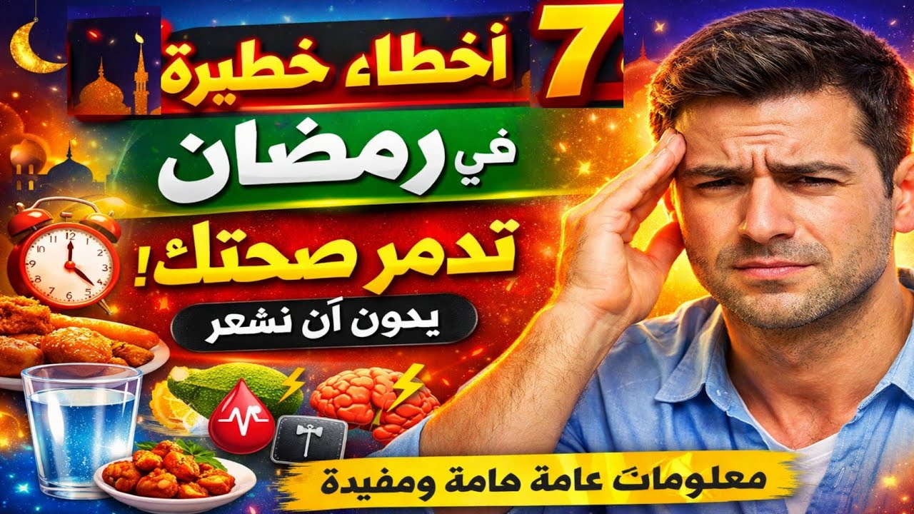 7 أخطاء خطيرة في #رمضان تدمر صحتك دون أن تشعر! #معلومات_عامة #هامة و #مفيدة 