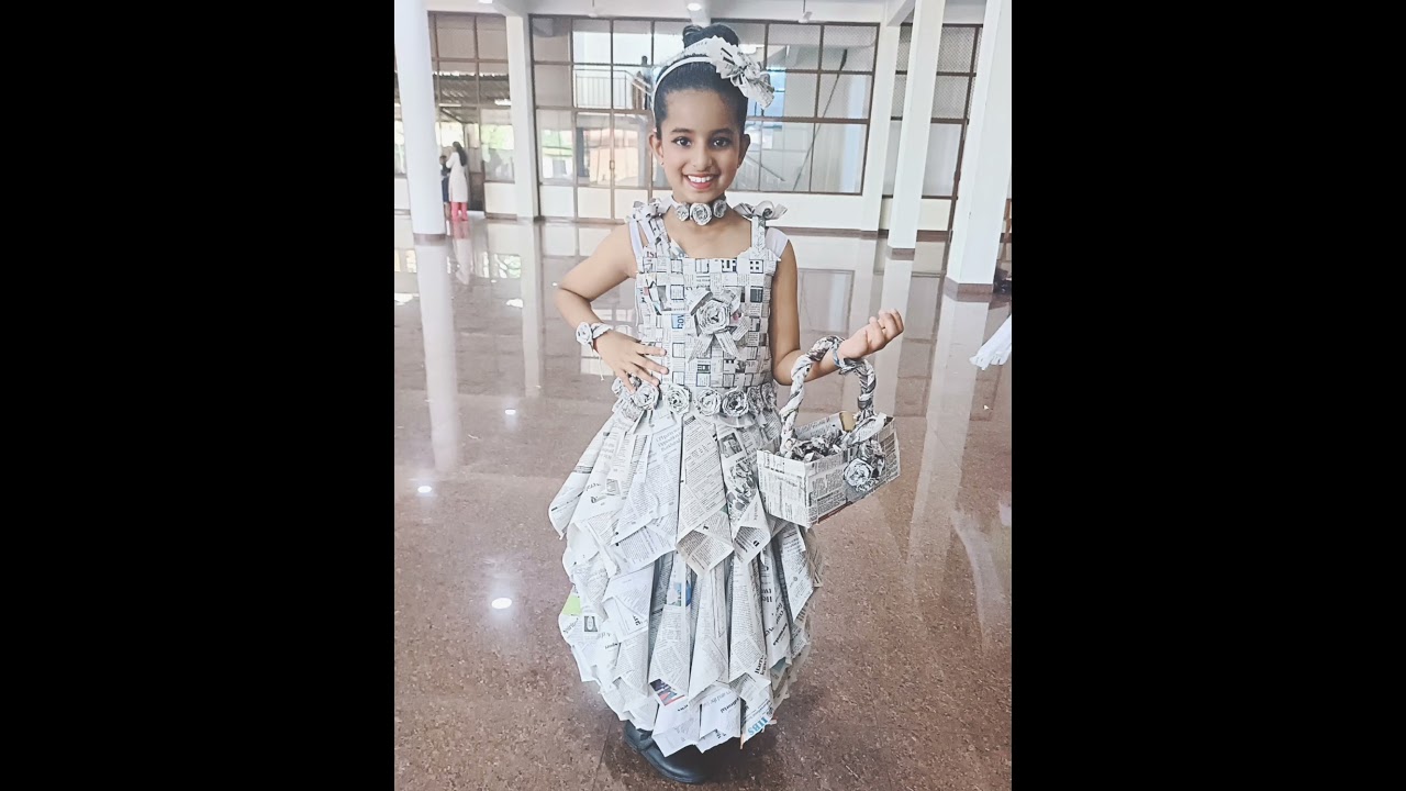 Newspaper dress for school fancy dress competition 