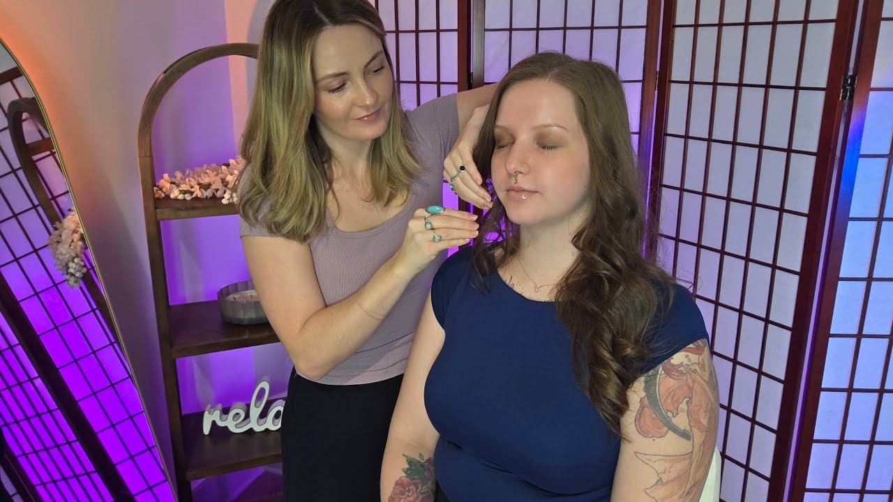 ASMR Perfectionist Clicky Hair Curling With Makeup Application & Shirt Lint Rolling & Fixing