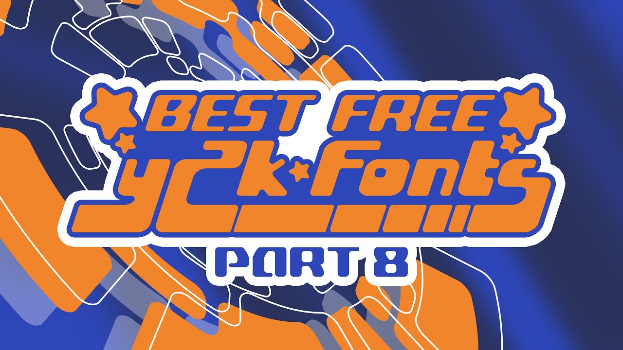 Best Free Fonts for Y2K Aesthetic Logos (part 8) + Vectorheart Template Illustrations