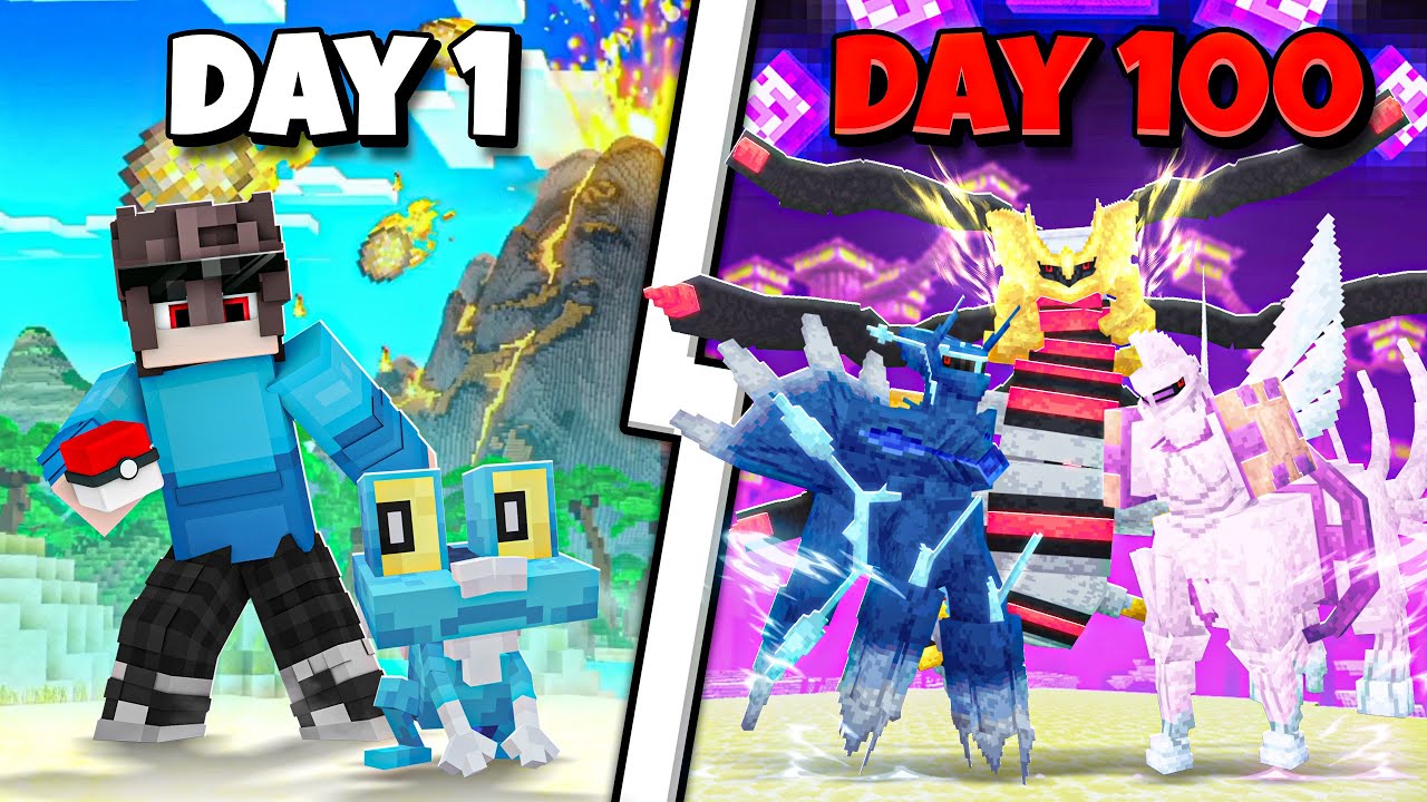 Summary of 100 Days of Minecraft Cobblemon 1.7 Super Hard Survival: I Am the Ancient God of the T...