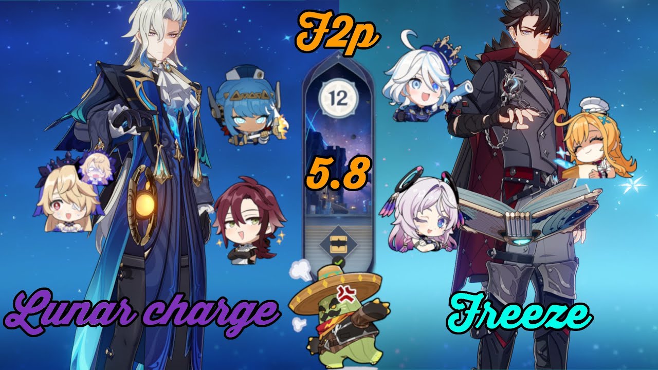 f2p | Neuvillete LunarCharged - Wriothesley Freeze | 5.8 Spiral Abyss Floor 12 | Genshin Impact