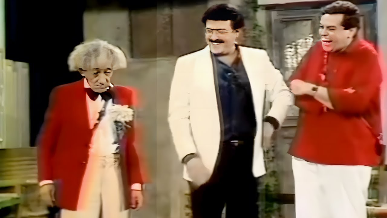 خروج سمير غانم عن النص بسبب الراجل المسطول ع المسرح والجمهور يضحك بهيستريا 😂 اديني السقط فى الحساس 🤣