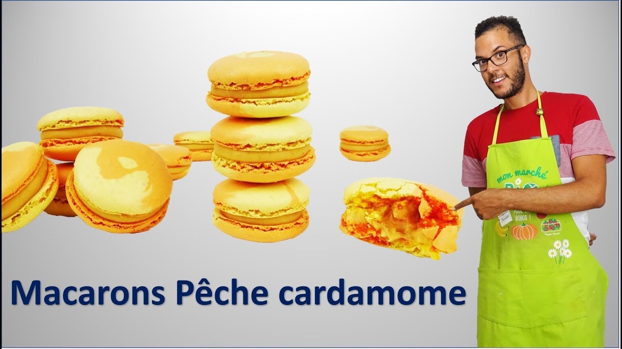 recette LES MACARONS PÊCHE CARDAMOME / Peach cardamom macarons