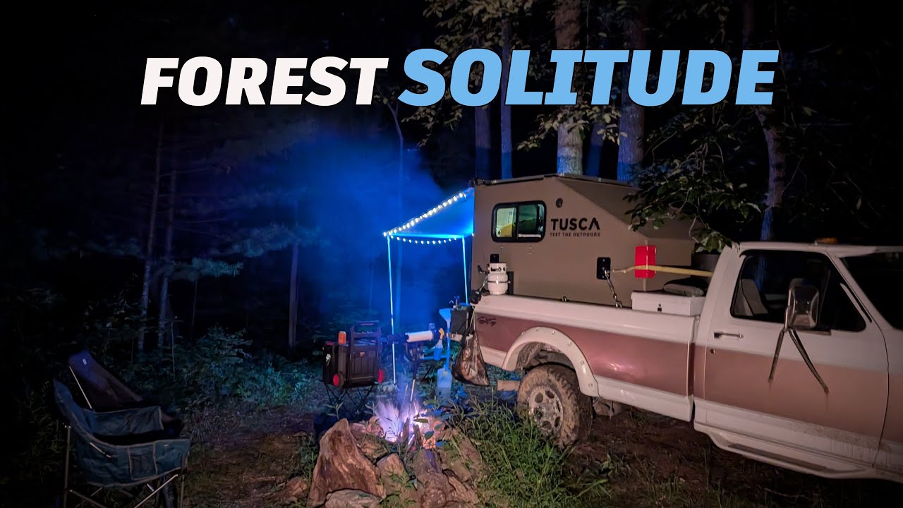 Dispersed Truck Camping ASMR | Cooking Fajita Tacos in the Forest (No Talking)