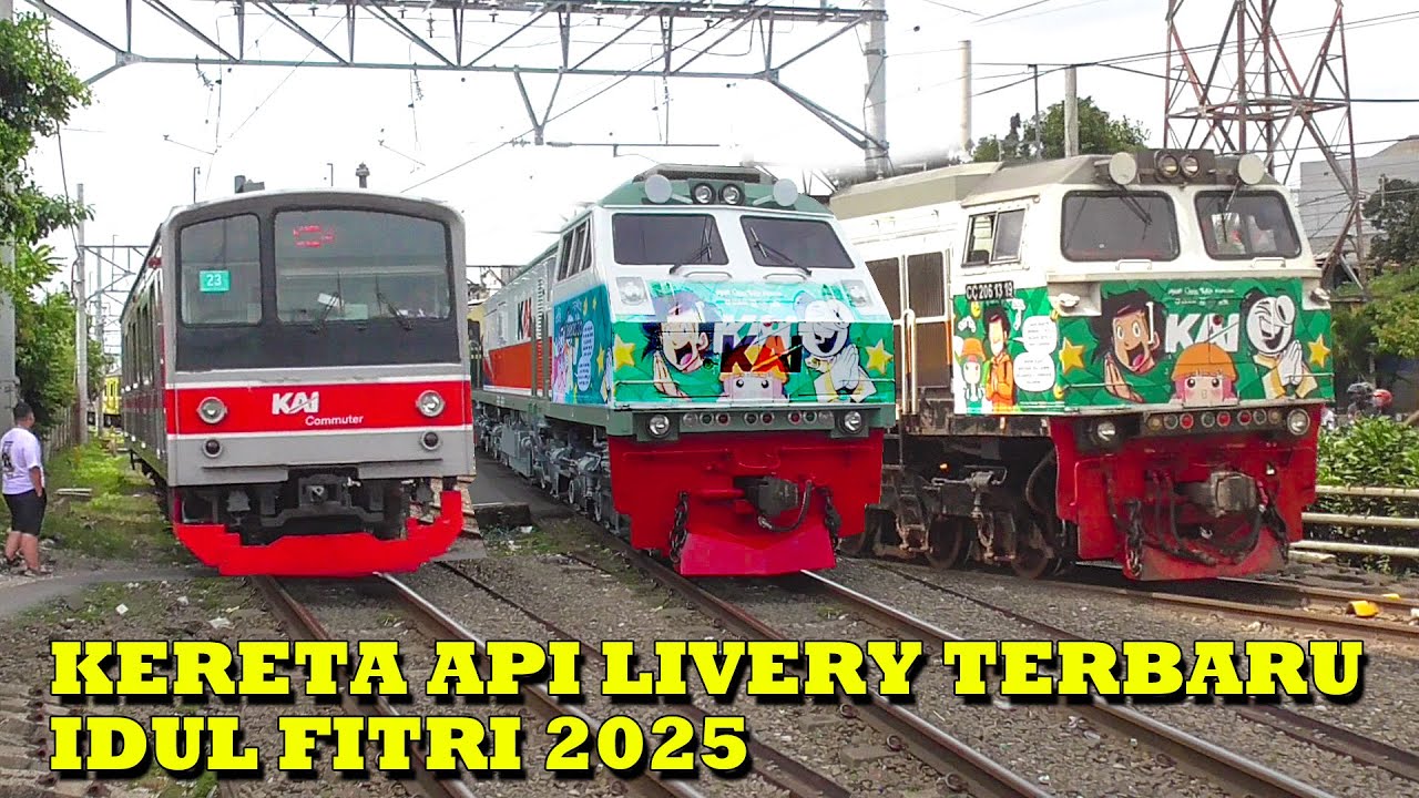 RAMAINYA KERETA Api Di stasiun Tersibuk Jakarta Pasar Senen: Spesial Livery Idul Fitri 2025