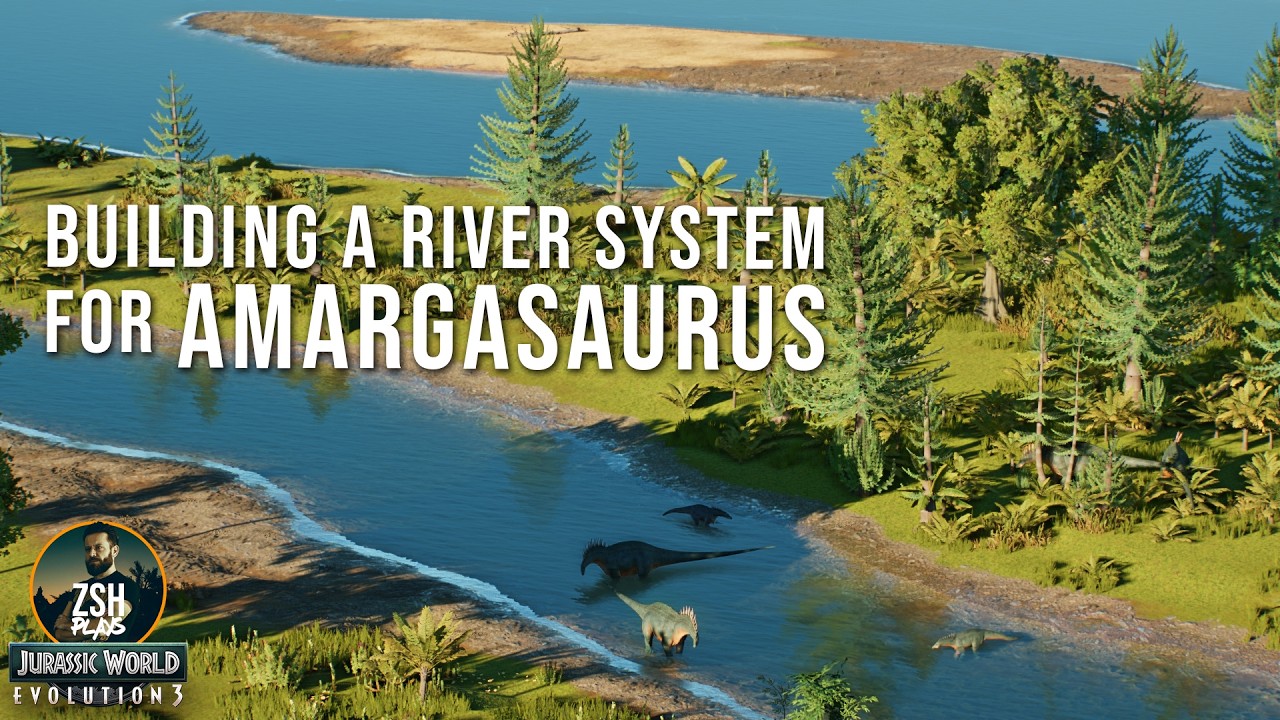 Building a River System for Amargasaurus in Jurassic World Evolution 3!