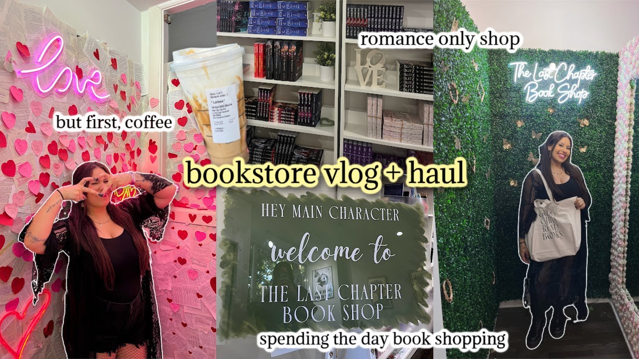 come with me to a romance only bookstore | vlog + haul